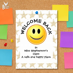 Welcome Back To School Bulletin Board Gold Stars Poster
