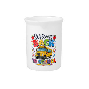 Welcome Back to School Bus Driver First Day Beverage Pitcher