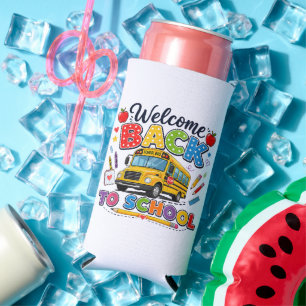 Welcome Back to School Bus Driver First Day Seltzer Can Cooler