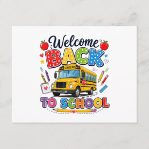 Welcome Back to School Bus Driver Tees First Day o Enclosure Card