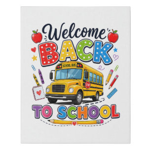 Welcome Back to School Bus Driver Tees First Day o Faux Canvas Print