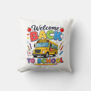 Welcome Back to School Bus Driver Tees First Day o Throw Pillow