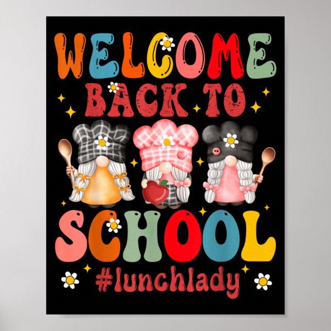 Welcome Back to School Cafeteria Worker Lunch Lady Poster (Front)