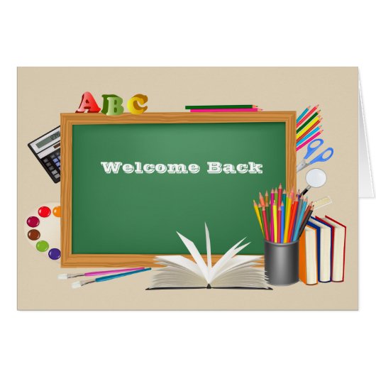 Welcome back to school Chalk Board Cards (Front Horizontal)