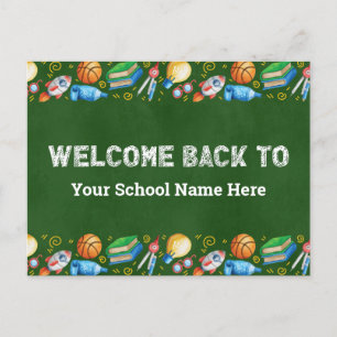 Welcome Back to School Chalkboard  Postcard
