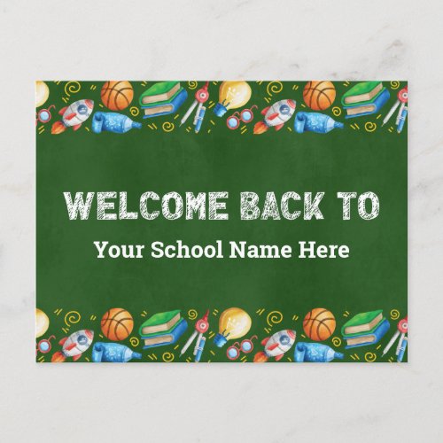 Welcome Back to School Chalkboard  Postcard