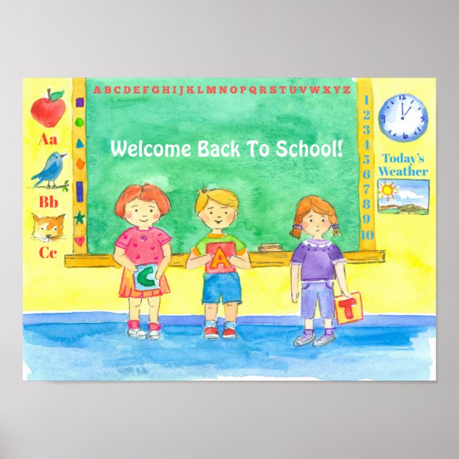 Welcome Back To School Classroom Poster (Front)