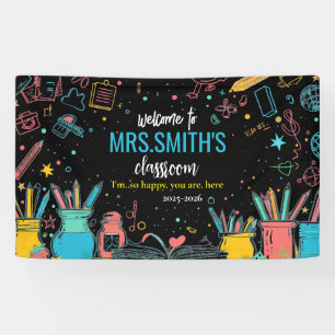 Welcome Back to School Colorful First Day  Banner