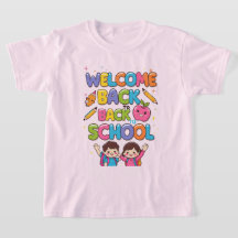 WELCOME BACK TO SCHOOL – Colorful Kids T-Shirt Des