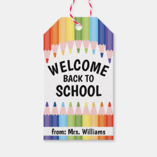 Welcome Back to School Colorful Pencils Students  Gift Tags