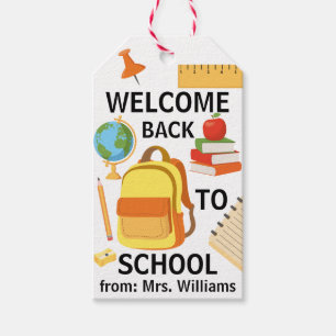Welcome Back to School Colorful School Supplies Gift Tags