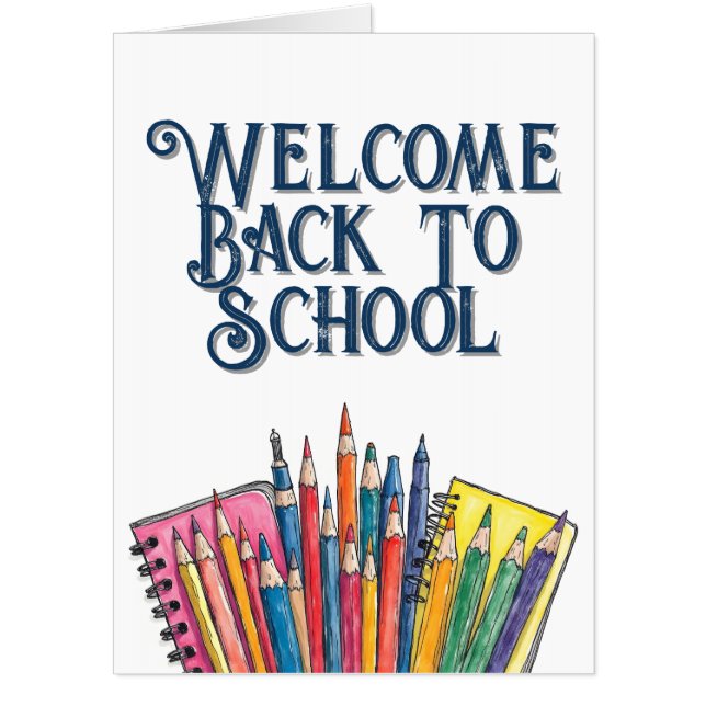Welcome Back to School – Colorful Start Card (Front)