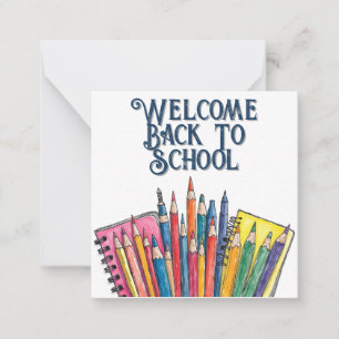 Welcome Back to School – Colorful Start Note Card