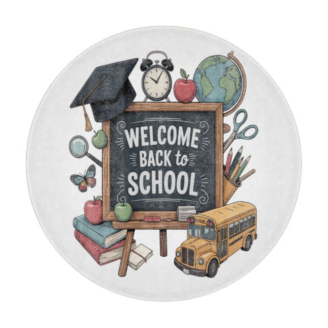 Welcome Back To School Cutting Board (Front)