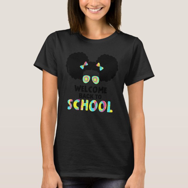 Welcome Back To School Daughter Cute African Ameri T-Shirt (Front)