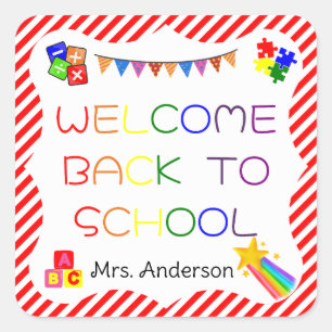 Welcome Back to School First Day at School Sticker