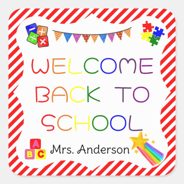 Welcome Back to School First Day at School Sticker (Front)