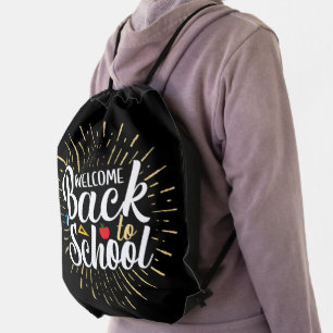 Welcome Back To School First Day Of School Drawstring Bag