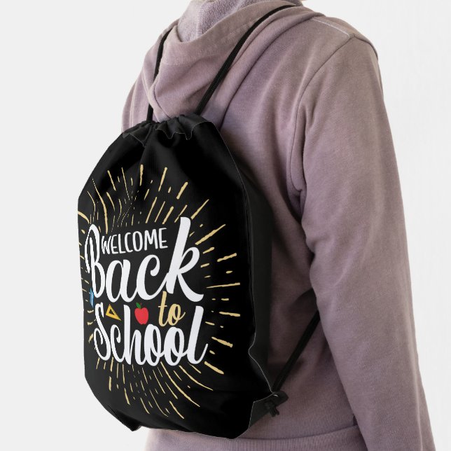 Welcome Back To School First Day Of School Drawstring Bag (Insitu)