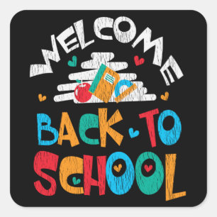 Welcome Back To School First Day of School Student Square Sticker