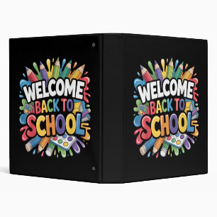 Welcome Back to School First Day of School Teacher 3 Ring Binder
