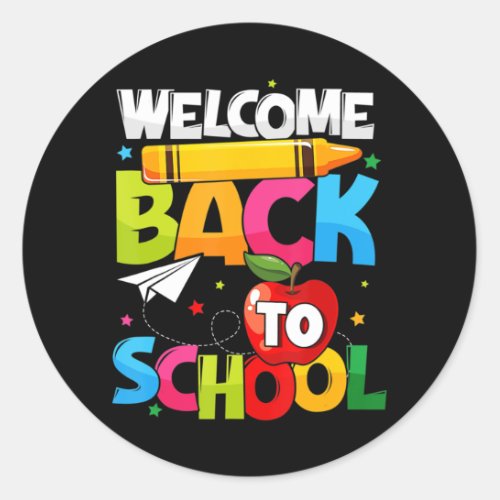 Welcome Back To School First Day of School Teacher Classic Round Sticker