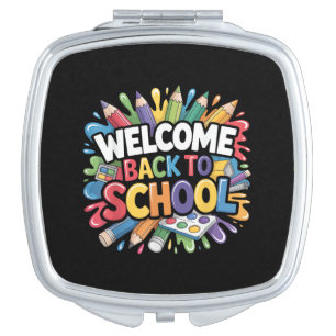 Welcome Back to School First Day of School Teacher Compact Mirror