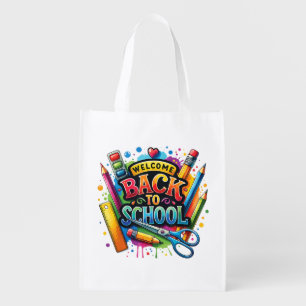 Welcome Back To School First Day of School Teacher Grocery Bag