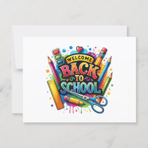Welcome Back To School First Day of School Teacher Postcard