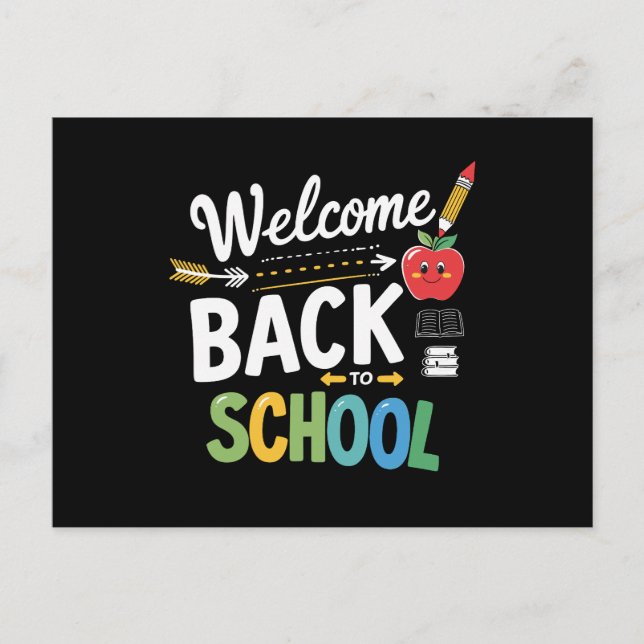 Welcome Back To School First Day of School Teacher Postcard (Front)