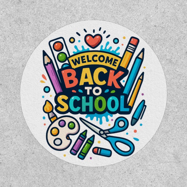 Welcome Back to School Fun Art Design Patch (Front)