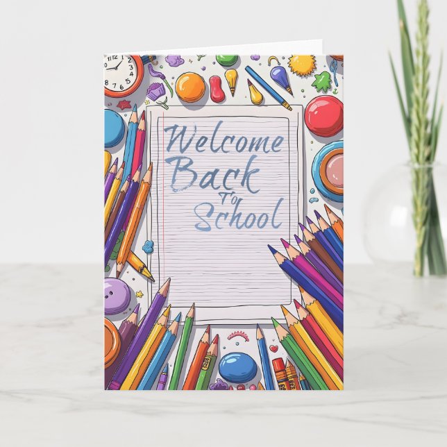 Welcome Back to School – Fun & Colorful Card (Front)