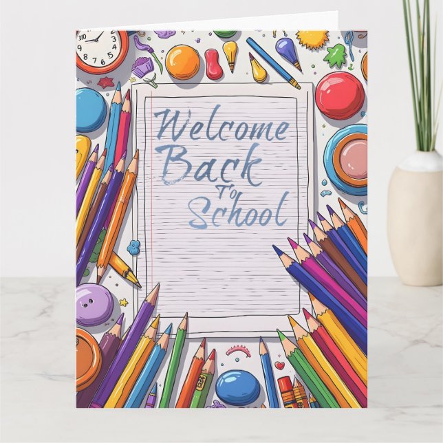 Welcome Back to School – Fun & Colorful Card (Front)