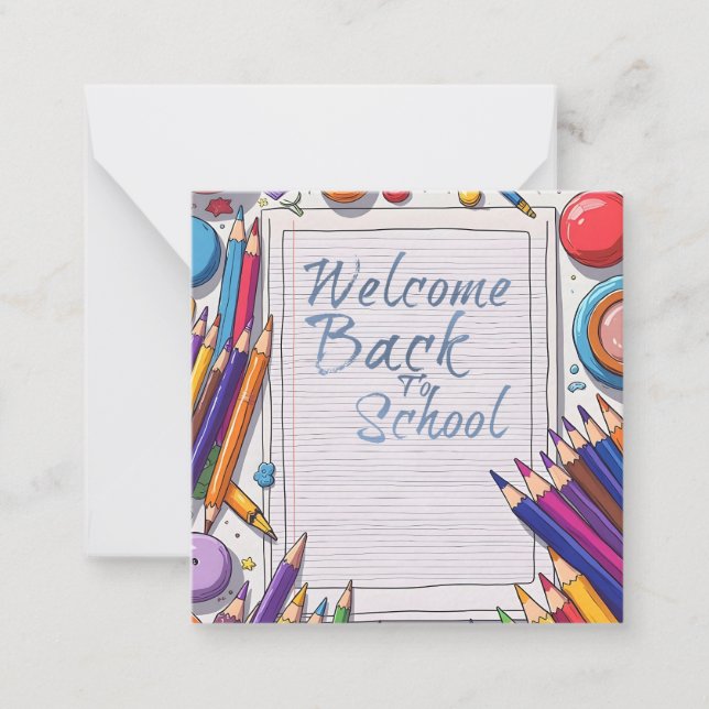 Welcome Back to School – Fun & Colorful Note Card (Front)