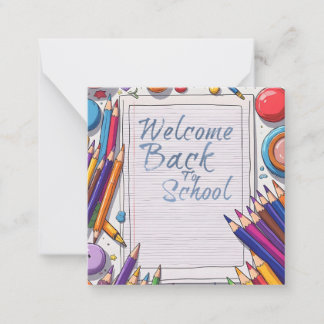 Welcome Back to School – Fun & Colorful Note Card