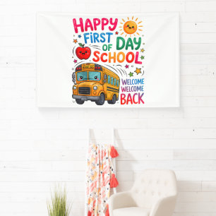 Welcome Back To School Happy First Day Banner