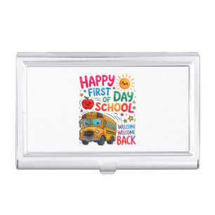 Welcome Back To School Happy First Day Business Card Case