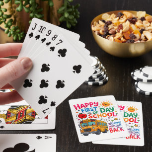Welcome Back To School Happy First Day Poker Cards