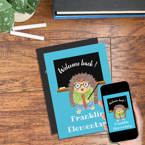 Welcome Back_to_School Hedgehog Teacher Invite