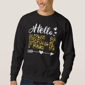 Welcome Back To School Hello Pre K Leopard Teacher Sweatshirt