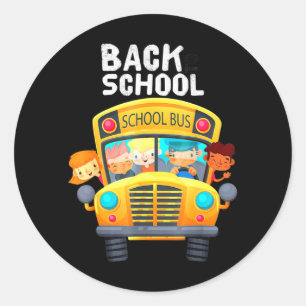 Welcome Back To School I Love My School School Bu Classic Round Sticker
