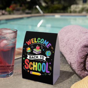 Welcome Back to School Kids Teacher First Day Paper Table Tent