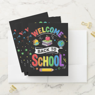 Welcome Back to School Kids Teacher First Day Pocket Folder