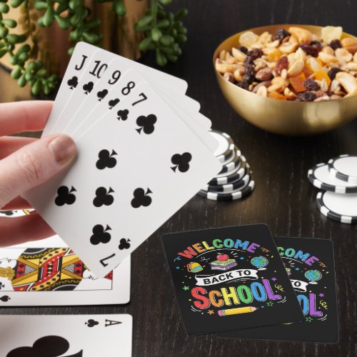 Welcome Back to School Kids Teacher First Day Poker Cards
