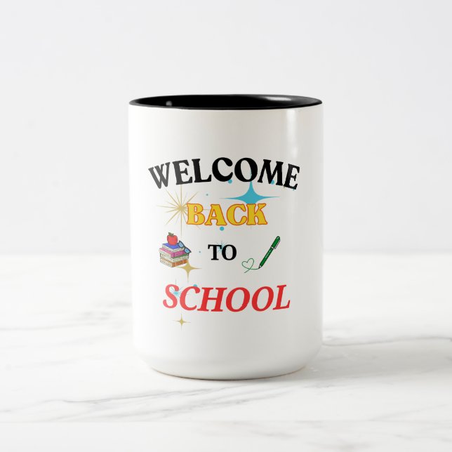 Welcome Back to School Mug – Fun & Colorful Coffee (Center)