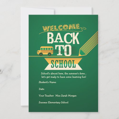 Welcome Back to School Party Invitation