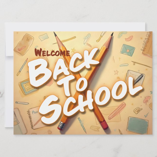 Welcome Back to School – Pencil Art Design (Front)