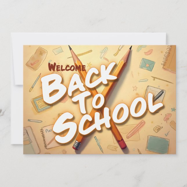 Welcome Back to School – Pencil Art Design (Front)