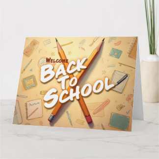 Welcome Back to School – Pencil Art Design Card