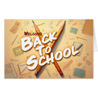 Welcome Back to School – Pencil Art Design Card